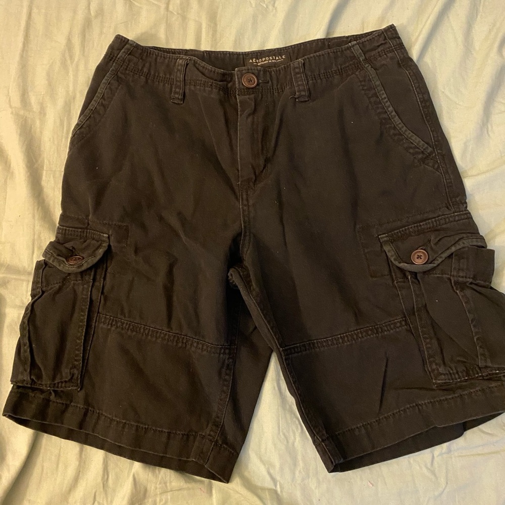 aero men’s black cargo shorts 30W